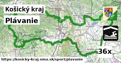 Plávanie, Košický kraj