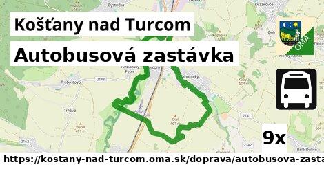 Autobusová zastávka, Košťany nad Turcom