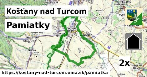 pamiatky v Košťany nad Turcom