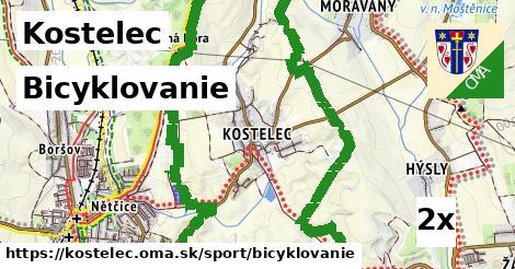 bicyklovanie v Kostelec