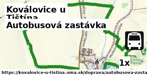 autobusová zastávka v Koválovice u Tištína