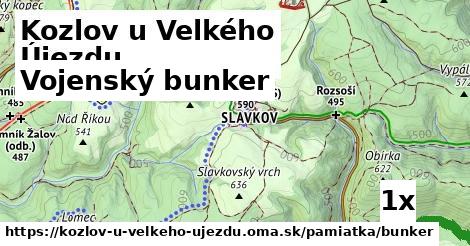 vojenský bunker v Kozlov u Velkého Újezdu