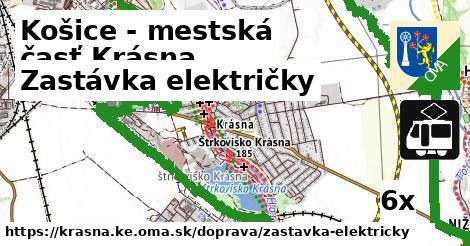 Zastávka električky, Košice - mestská časť Krásna