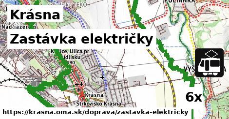 Zastávka električky, Krásna