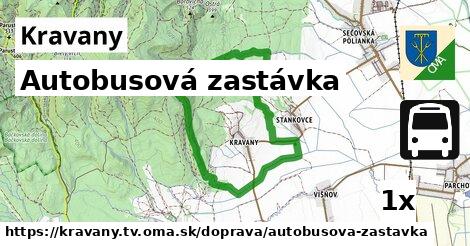 Autobusová zastávka, Kravany, okres TV