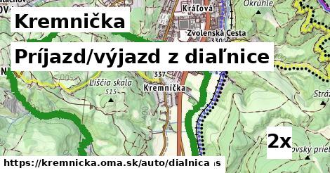 Príjazd/výjazd z diaľnice, Kremnička