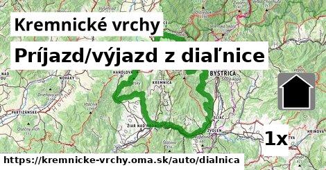 Príjazd/výjazd z diaľnice, Kremnické vrchy