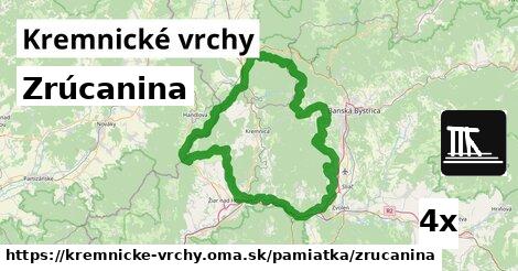 Zrúcanina, Kremnické vrchy