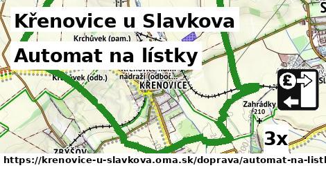 automat na lístky v Křenovice u Slavkova