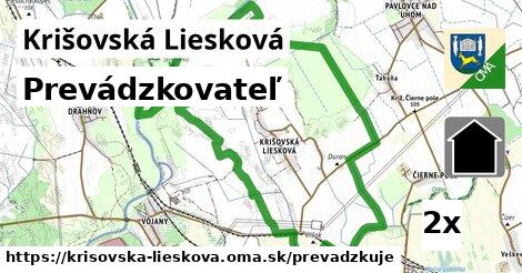 prevádzkovateľ v Krišovská Liesková