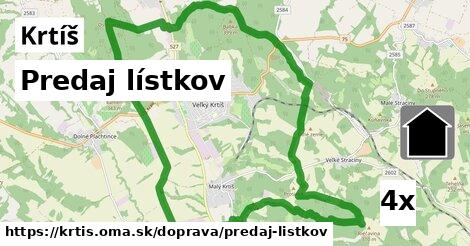 Predaj lístkov, Krtíš