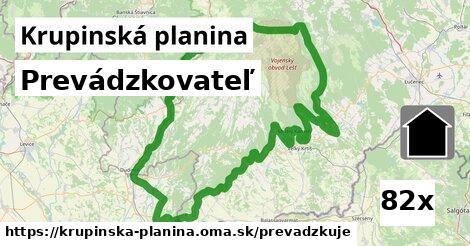 prevádzkovateľ v Krupinská planina