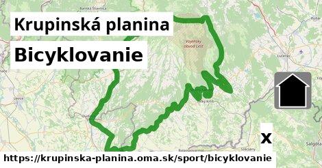 Bicyklovanie, Krupinská planina