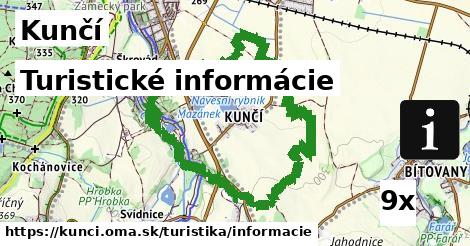 Turistické informácie, Kunčí