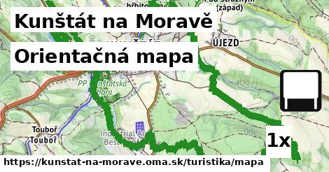 orientačná mapa v Kunštát na Moravě