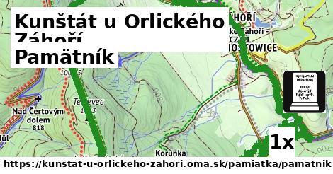 pamätník v Kunštát u Orlického Záhoří