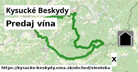 Predaj vína, Kysucké Beskydy