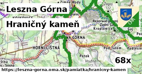 hraničný kameň v Leszna Górna