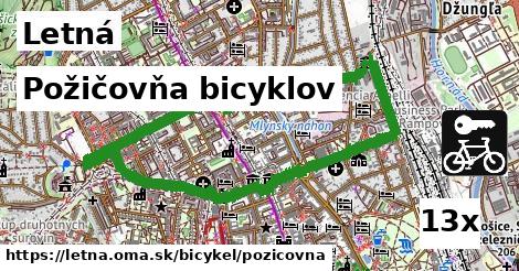 požičovňa bicyklov v Letná