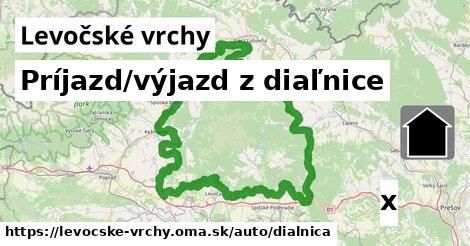 Príjazd/výjazd z diaľnice, Levočské vrchy