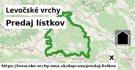 Predaj lístkov, Levočské vrchy