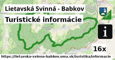 Turistické informácie, Lietavská Svinná - Babkov