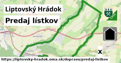 Predaj lístkov, Liptovský Hrádok