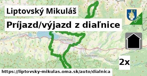 Príjazd/výjazd z diaľnice, Liptovský Mikuláš