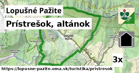 Prístrešok, altánok, Lopušné Pažite
