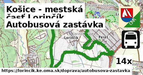 Autobusová zastávka, Košice - mestská časť Lorinčík