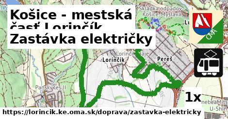 Zastávka električky, Košice - mestská časť Lorinčík