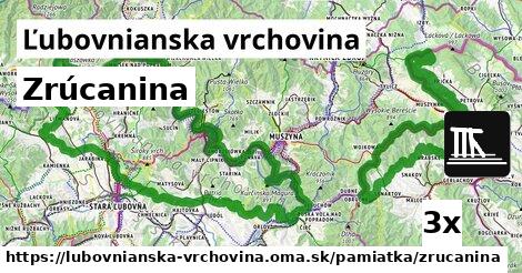 Zrúcanina, Ľubovnianska vrchovina