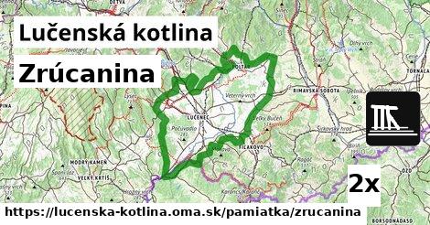 Zrúcanina, Lučenská kotlina