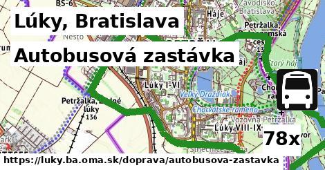 autobusová zastávka v Lúky, Bratislava