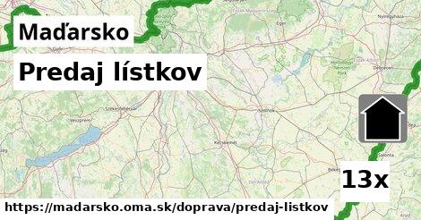 Predaj lístkov, Maďarsko