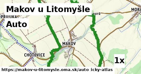 auto v Makov u Litomyšle