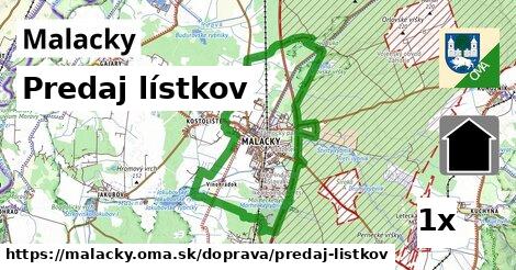 Predaj lístkov, Malacky