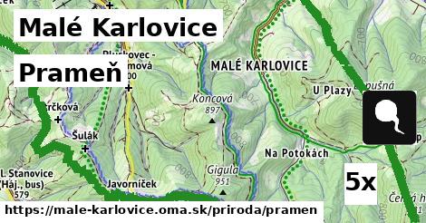 prameň v Malé Karlovice