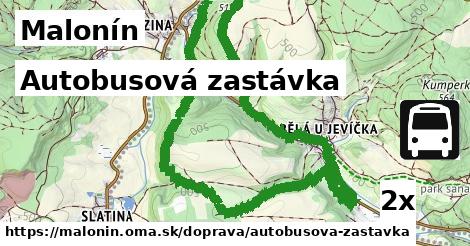 autobusová zastávka v Malonín