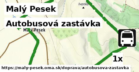 autobusová zastávka v Malý Pesek