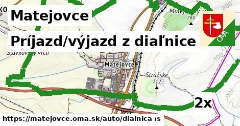 Príjazd/výjazd z diaľnice, Matejovce