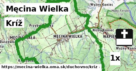 Kríž, Męcina Wielka