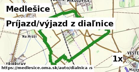Príjazd/výjazd z diaľnice, Medlešice