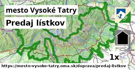 Predaj lístkov, mesto Vysoké Tatry