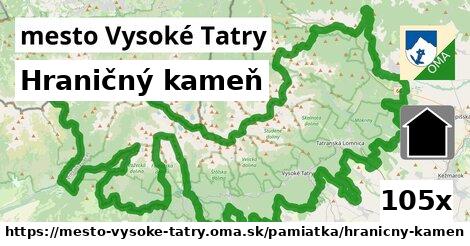 Hraničný kameň, mesto Vysoké Tatry