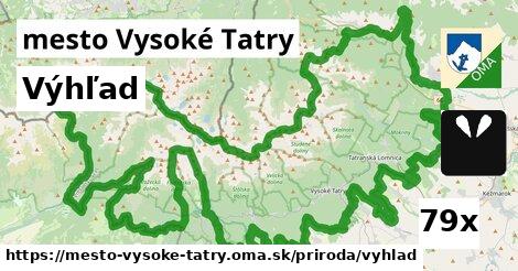 výhľad v mesto Vysoké Tatry