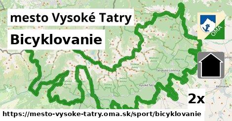 Bicyklovanie, mesto Vysoké Tatry
