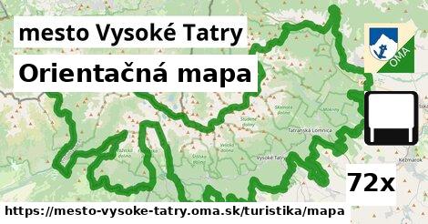 orientačná mapa v mesto Vysoké Tatry