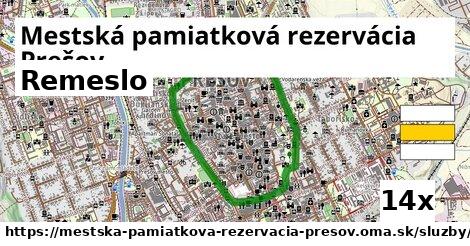 Remeslo, Mestská pamiatková rezervácia Prešov