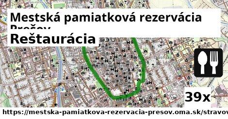 Reštaurácia, Mestská pamiatková rezervácia Prešov